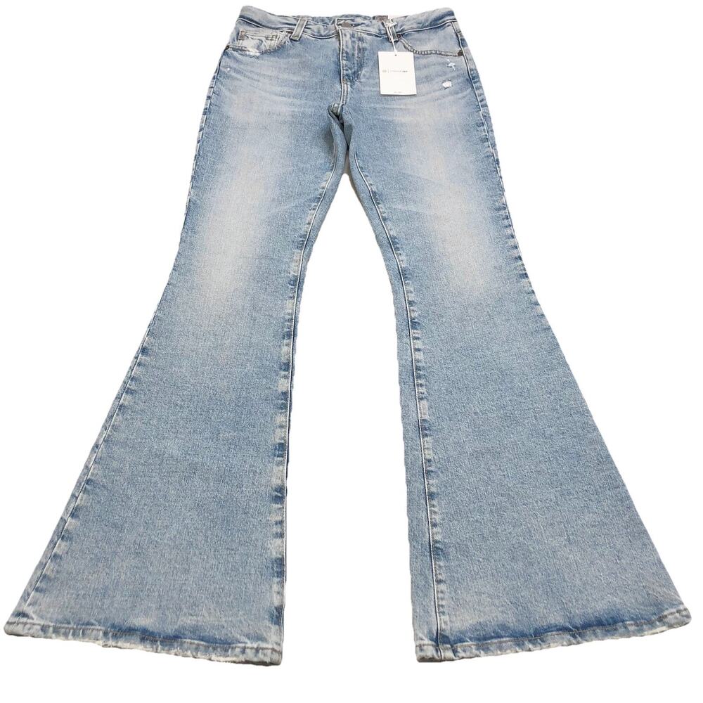 AG Adriano Goldschmied Angeline Mid Rise Flare Jeans Contour 360 Distressed 27
